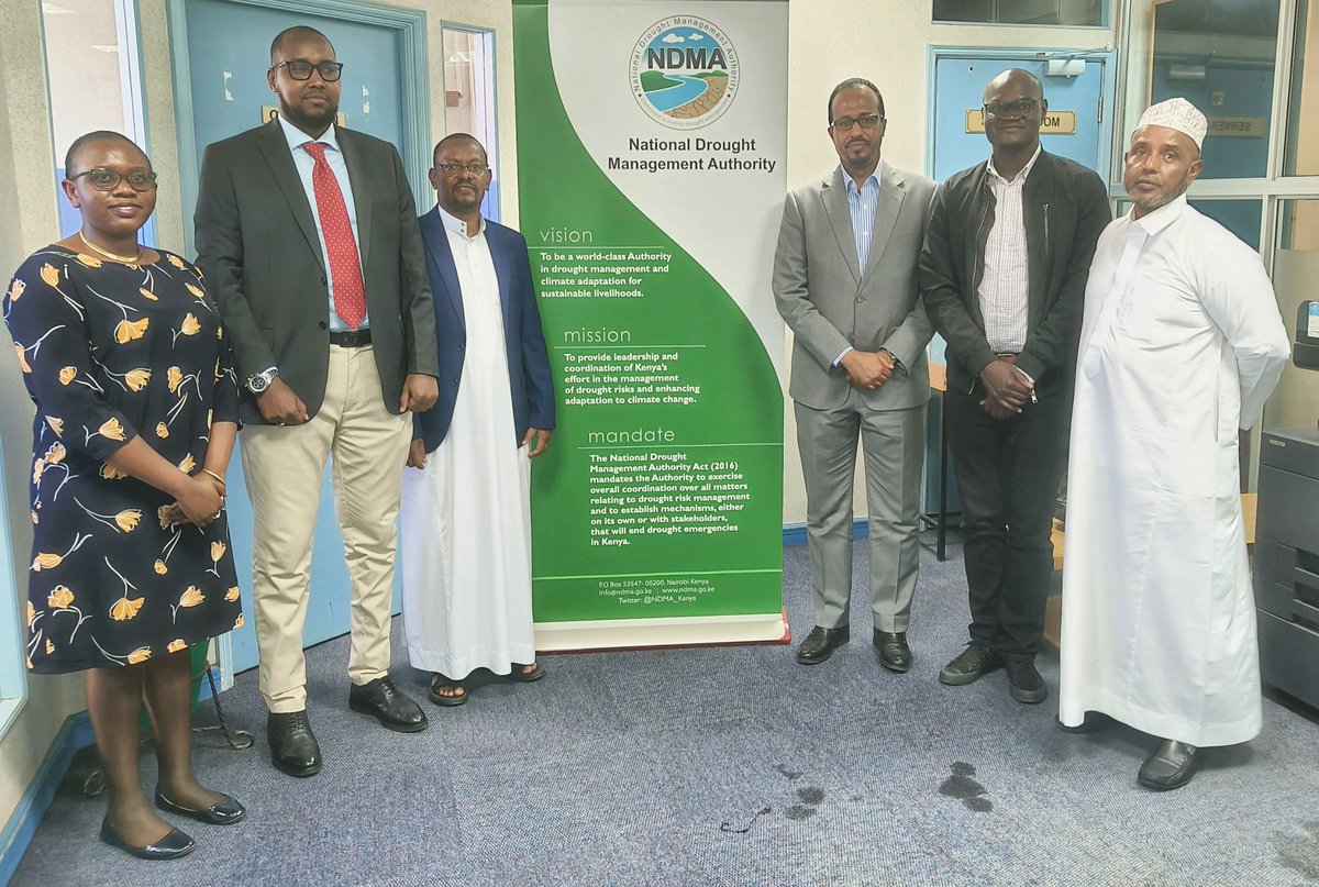 @NDMA_Kenya today had the pleasure of hosting a team from IGAD Centre of Excellence for Climate Change Adaptation & Environmental Protection @ICECAEP_IGAD led by Director @AmbGamal. Among issues discussed were loss & damages, and 2021-2023 drought Post Disaster Needs Assessment.