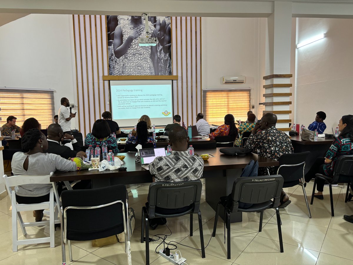 TTELGhana's tweet photo. The meeting provided an opportunity to discuss progress made to date including: the trailing of the new Senior High Schools (SHS) and Senior High Secondary Technical Schools (SHTS) &amp; STEM curriculum developed by NaCCA; and the positive impact of PLC sessions across schools. https://t.co/OfAVWaxFKQ