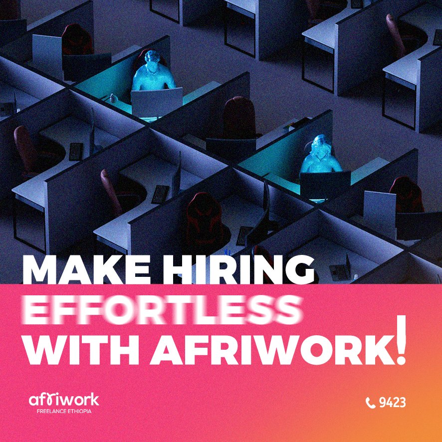 𝐐𝐮𝐚𝐥𝐢𝐭𝐲, 𝐞𝐟𝐟𝐢𝐜𝐢𝐞𝐧𝐜𝐲, 𝐚𝐟𝐟𝐨𝐫𝐝𝐚𝐛𝐢𝐥𝐢𝐭𝐲: 𝐀𝐟𝐫𝐢𝐰𝐨𝐫𝐤 𝐦𝐚𝐤𝐞𝐬 𝐡𝐢𝐫𝐢𝐧𝐠 𝐞𝐚𝐬𝐲.

☎️ Give us a call: 0961666667
🔗 Join us:t.me/freelance_ethio

#freelanceethiopia #afriwork #hirewithafriwork #ethiopiantalent  #effortlesshiring