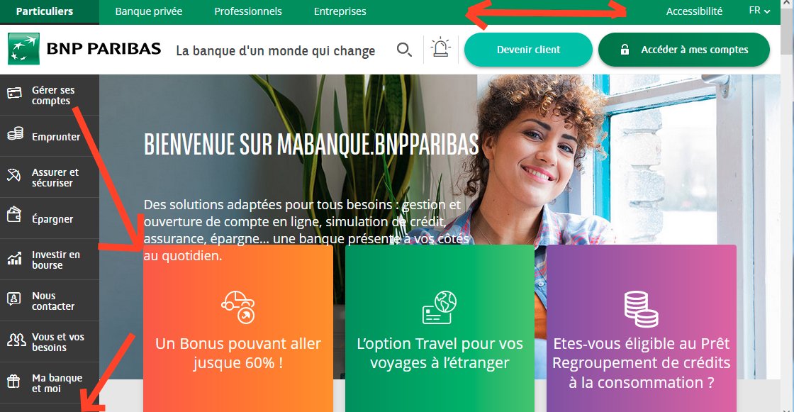 pierrot80remy's tweet image. je viens d'y aller aussi, le site de @mabanque_bnpp est codé par un stagiaire lidl : il n'est pas responsible design !
ya du texte qui déborde en 720p, du menu caché et de l'espace inutile! il est codé comme un manche! (mais pas aussi pire que #lesNumériques )
#badUX #DesignIssue