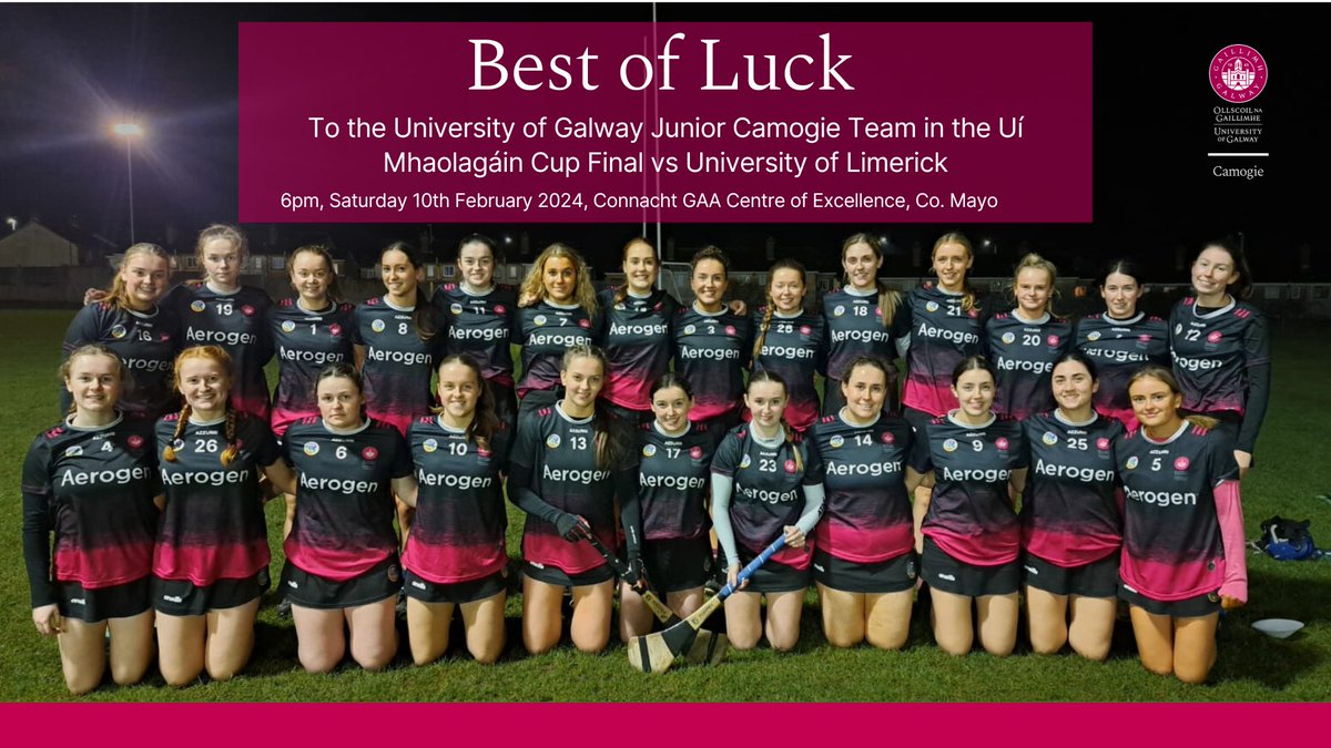 Tomorrow's the Big Day! 🏆Uí Mhaolagáin Cup Final 📍University of Galway Connacht GAA Airdome 📅 Saturday 10th February 2024 ⏰️ 6pm All support appreciated! Tickets available at camogie.ie