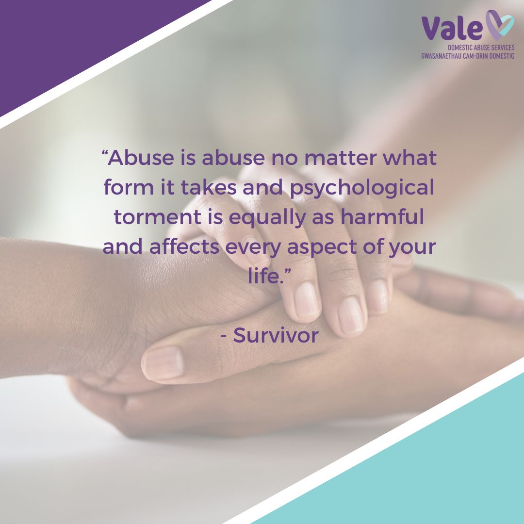 Domestic abuse can be physical or sexual and also includes emotional abusive behaviour. It takes many forms and affects people from all backgrounds, in all kinds of relationships. Call 01446 744755 Email: info@valedas.org #EndDomesticAbuse #LifeCanBeDifferent
