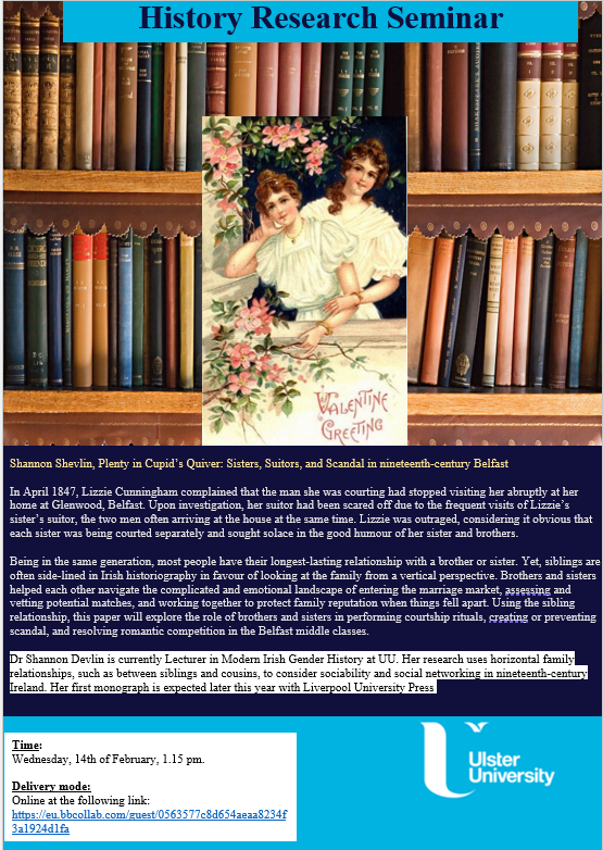 UlsterArts's tweet photo. Check out @UUHistory's upcoming research seminar!

#History #UU https://t.co/NHNMwCI92a