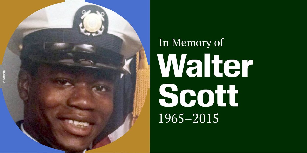 Today we remember Walter Scott, who was born #OTD in 1965.

On April 4, 2015, Scott was fatally shot by Michael Slager, a local police officer who had stopped Scott for a nonfunctioning brake light.

In 2017, Slager was sentenced to 20 years in prison. #TheMarchContinues