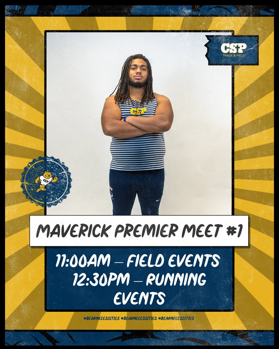 It's Maverick Premier weekend! Meets #1 begins at 11:00am for the field eventers and 12:30pm for racing. Championship season starts today!