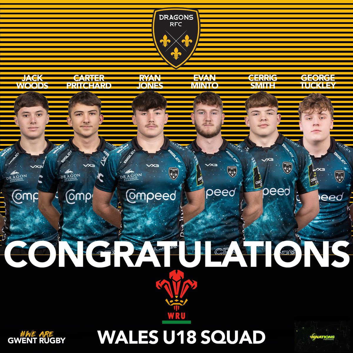 dragonsrfc's tweet photo. 🏴󠁧󠁢󠁷󠁬󠁳󠁿 𝙒𝘼𝙇𝙀𝙎 | Congratulations to the 8️⃣ 🐉 Women &amp; 6️⃣ 🐉 Men selected for the @WelshRugbyUnion U18s training squads ahead of their Six Nations Festivals next month! 🙌🔥

Good luck &amp; go well everyone 👏💪

#WeAreGwentRugby #FutureDragons🐉 #GirlsofGwent🐉 https://t.co/pXbgq3Yb1e