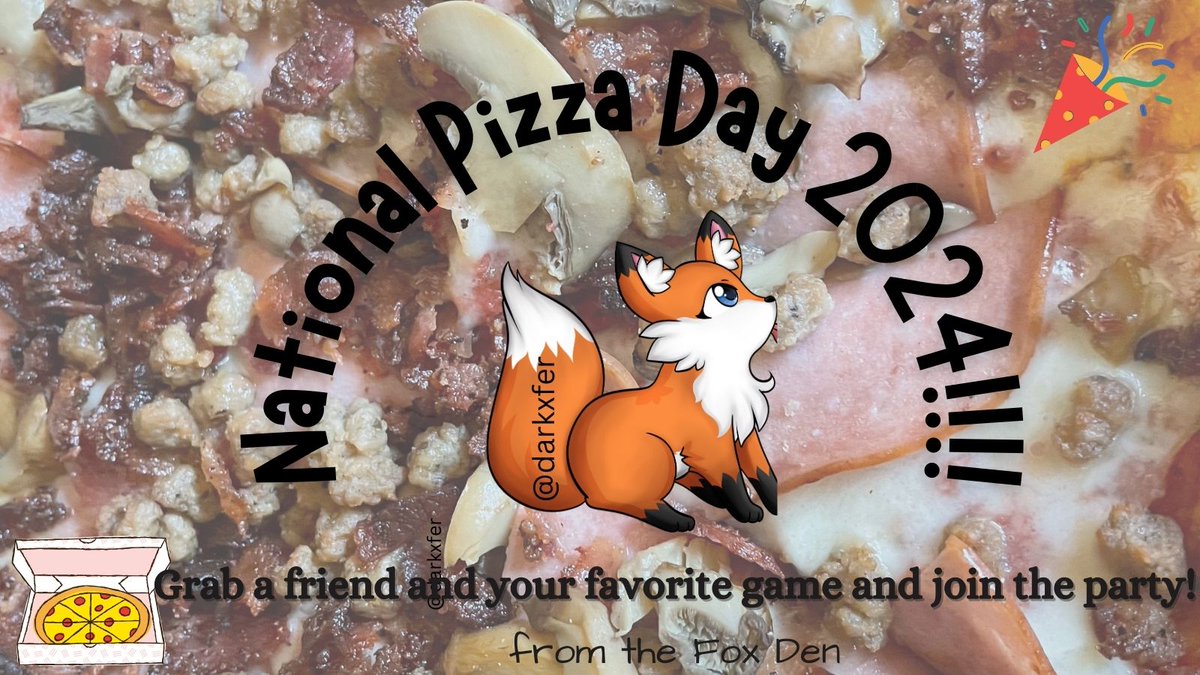 Happy #NationalPizzaDay! 🫶🏼🍕🦊
@Cup_0_jo @hisivoryangel @IsmaelR77859620 @Kevin45068732  @narwhals9 @spicybookho  @SunnyAMorgan1 @cardiorider @Frank_Butterfly  @h_craggs @Lady_J_Author @SarahthePoetess @KimVPoetry

#KindnessMatters