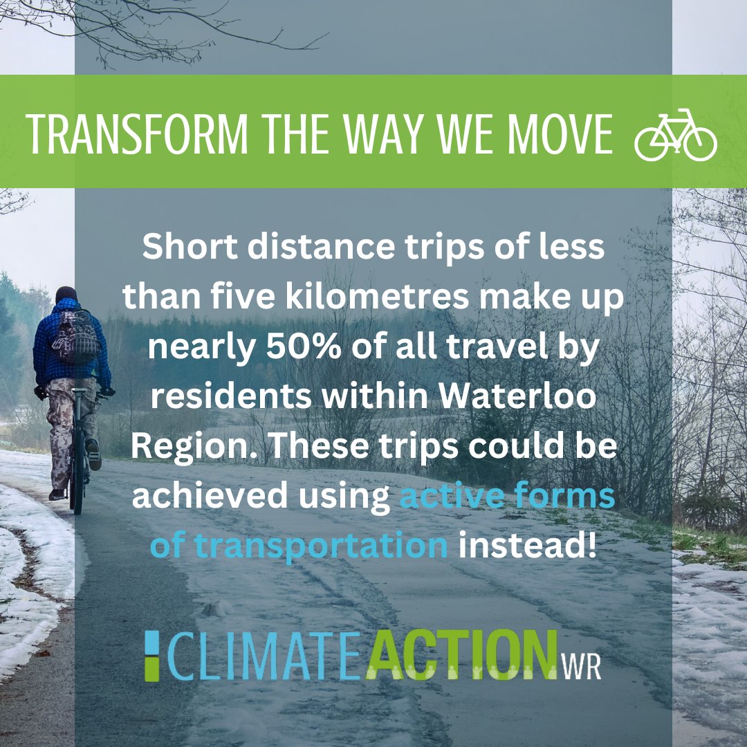 ClimateActionWR's tweet photo. Today is International Winter Bike to Work Day!

Not able to make the commute to work in the cold today? Instead of driving to a grocery store across town, try taking a shorter trip to a store nearby via active transportation! 🚶🚲

#TransformWR #80by50 #ActiveTransport #WatReg https://t.co/2divg1twaN