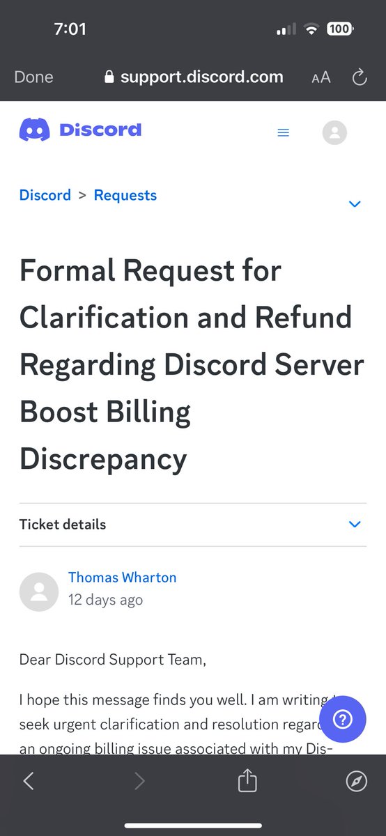 thomasjjthomas's tweet photo. @discord is this how you handle your customer support? I started this process back in December 2023 and yet to have a resolution. Constantly having to message to no avail. The only response I have gotten here has been the automated one. https://t.co/j5WaGuO5xl