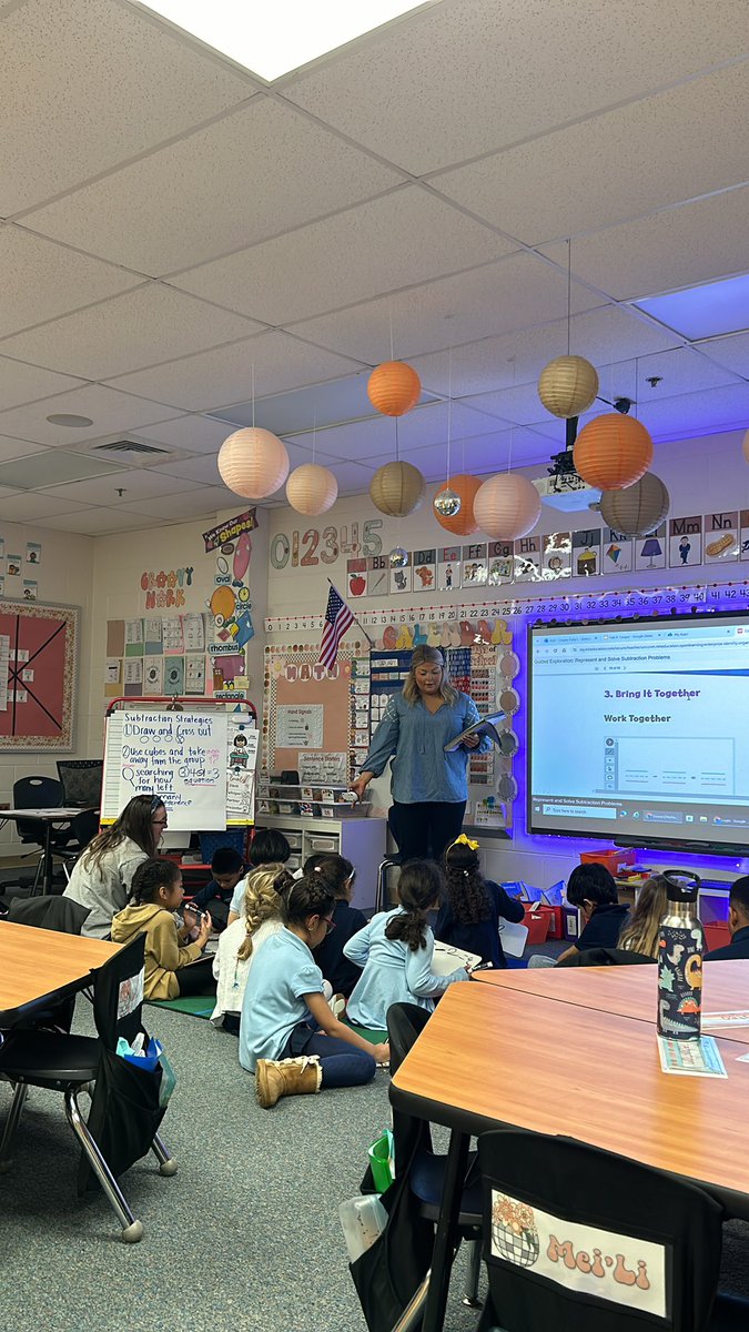 Ms. Cooper’s Kindergarten mathematicians are learning different strategies to solve subtraction problems.