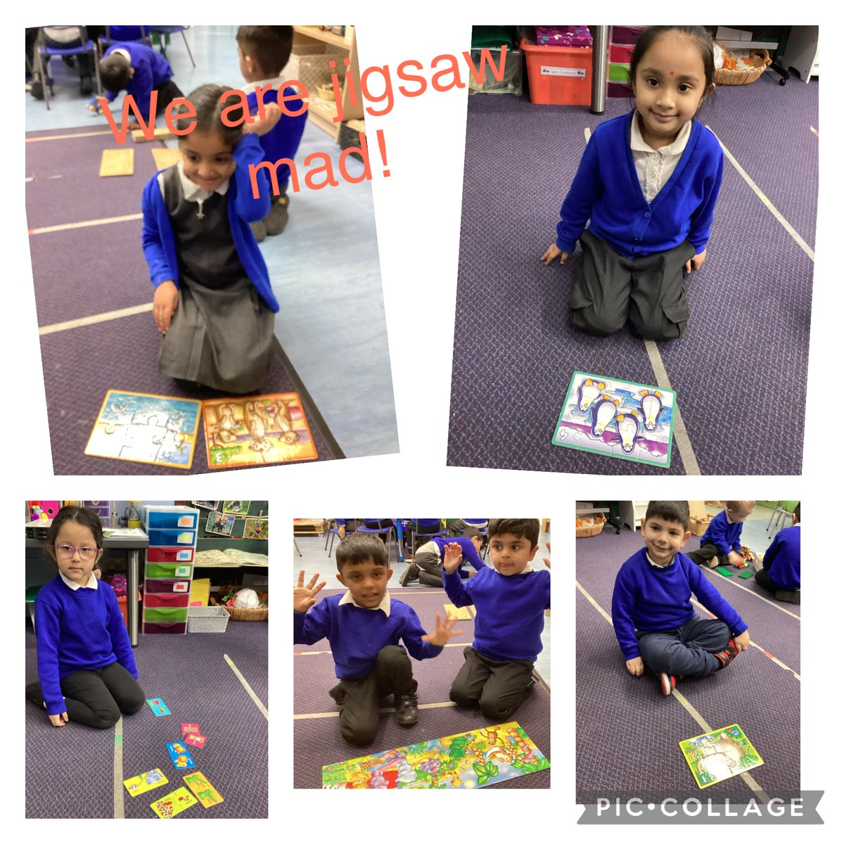 WyvernPrimary's tweet photo. We've been practising our jigsaw skills in F2. #eyfs #earlymaths #maths #jigsawfun #continuousprovision https://t.co/8ydYNGPGp9