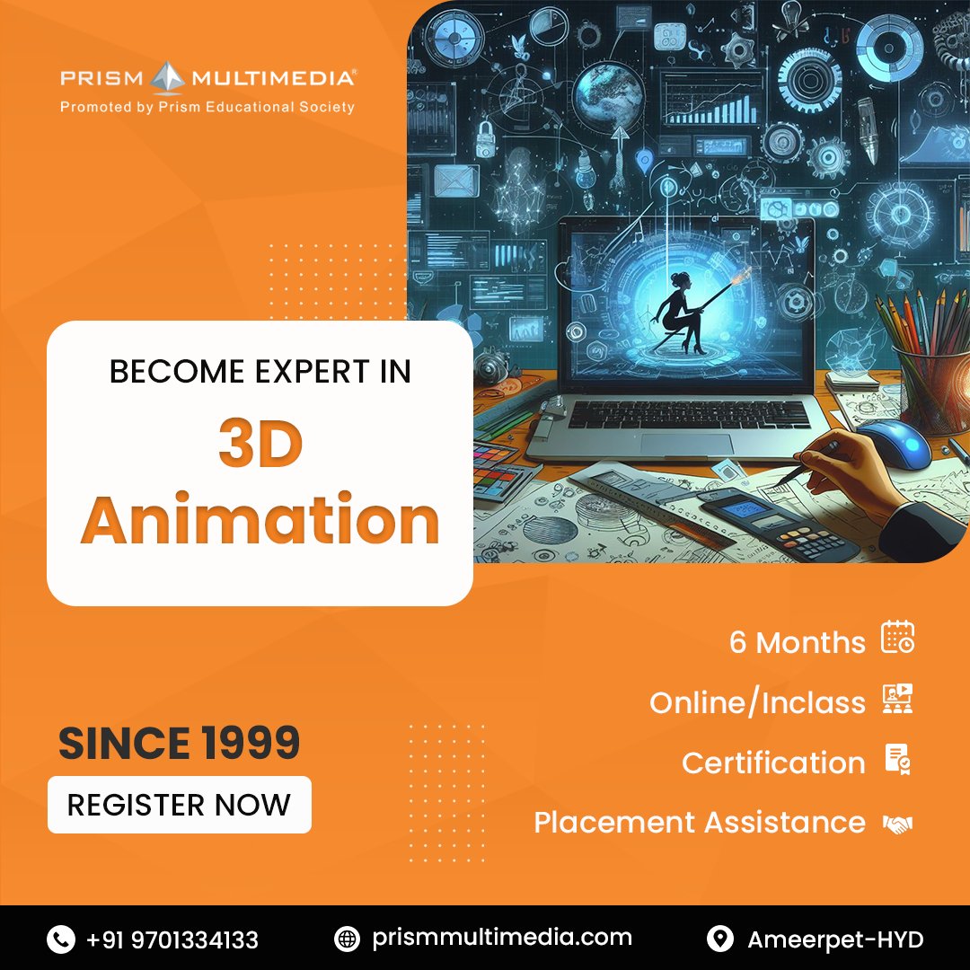 Unleash your creativity! ✨ Bring your imagination to life with Prism Multimedia's 6-month 3D Animation course!

#3Danimation #AnimationCourse #MultimediaTraining #PrismMultimedia #LearnNewSkills #StartYourCareer