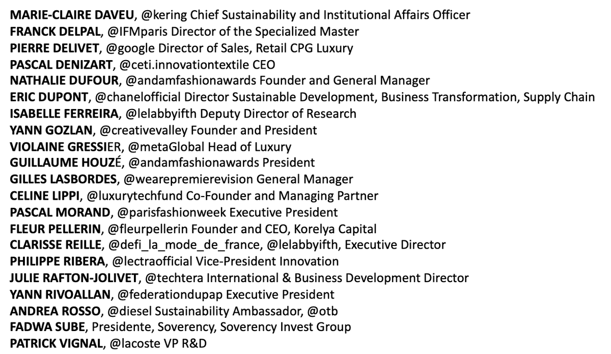 We are excited to introduce our 2024 Experts Committee of @andamfashionawards #innovation #sustainability <a href="/kering/">Keri Ng</a> @IFMparis @google <a href="/ceti/">cethirien</a> @chanelofficial <a href="/creativevalley/">Wulf Hansen</a> @meta 
@premierevision @luxurytechfund <a href="/parisfw/">stephanie smith</a> @korelya  @defi <a href="/federationdupap/">Fédération du PAP</a> @otb <a href="/Lacoste/">Lacoste</a>