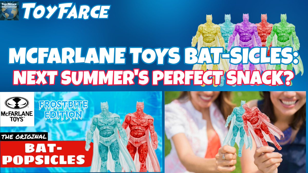 toyfarce's tweet photo. BREAKING NEWS:
MCFARLANE TOYS BAT-SICLES - NEXT SUMMER'S PERFECT SNACK?
https://t.co/KDakXOMA3X
#toyfarce #mcfarlanetoys #toddmcfarlane #dccomics #dcmultiverse #batman #frostbiteedition #gamestop #popsicles #doublepops #blueraspberry #strawberry https://t.co/fAEJqAeVy4