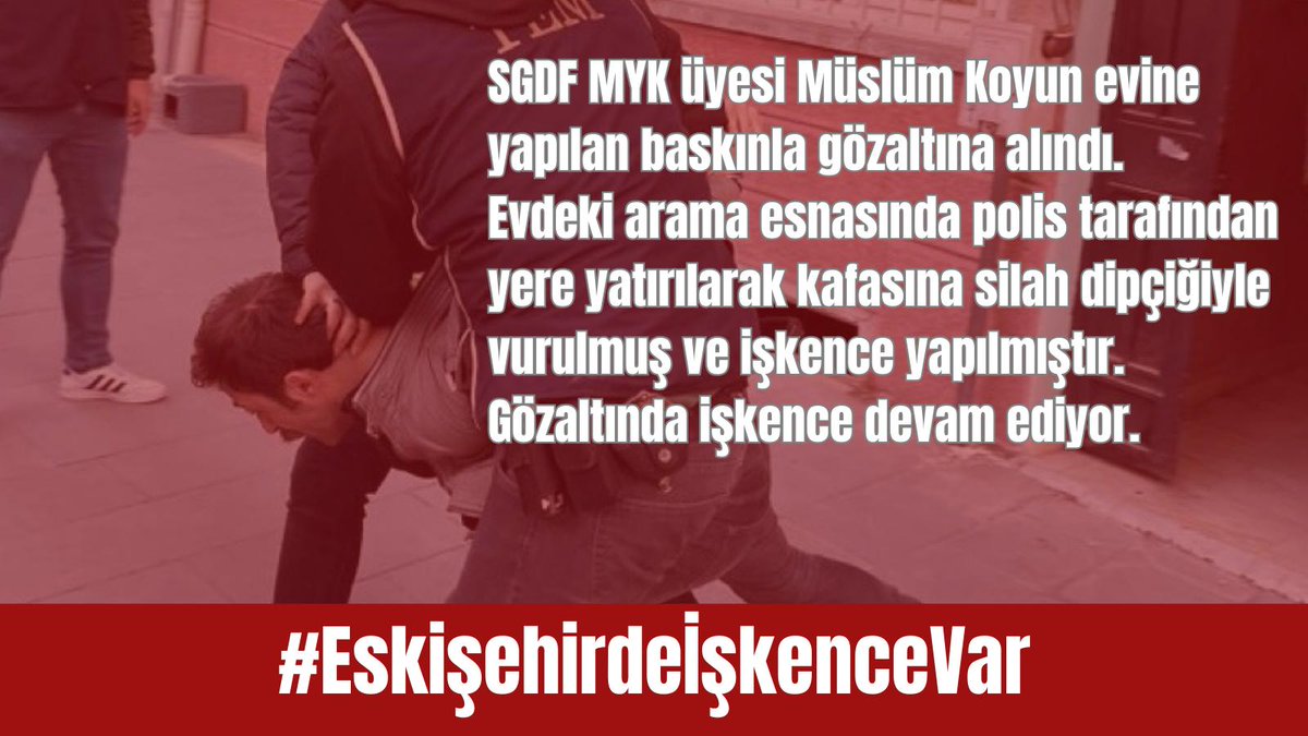DevGuc_'s tweet photo. İşkenceyle gözaltına alınan siper yoldaşımız Müslüm sosyal medya paylaşımları gerekçe gösterilerek tutuklandı. Faşizmin zindanları devrimcileri bugüne kadar sindiremedi, sindiremiyecek!
#EskişehirdeİşkenceVar https://t.co/iQvnDFWdYg