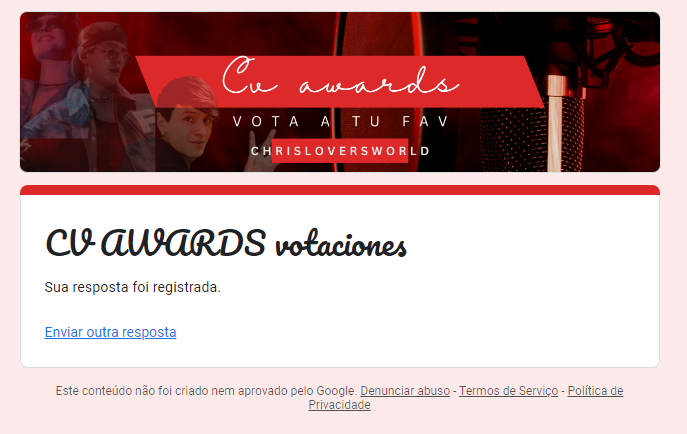 TaliZaparoli's tweet photo. Prontito 🥰🥰
buenas suerte reinas

@ChrisloverW @christophervele #cvawards https://t.co/oCzbaWGY5k