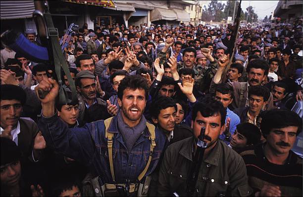 Show them this photo from Kurdish uprising when they say Iraq gave Kurds the rights. This is how we got it!