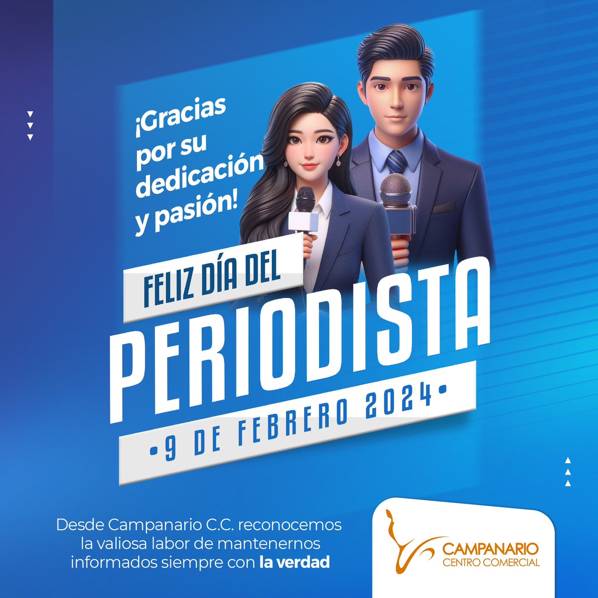 ¡En el Día del Periodista, felicitamos y celebramos la valentía, la pasión por la verdad y el compromiso con la información! 🎙️ 

Agradecemos a todos los periodistas que, con su trabajo incansable, nos mantienen informados y nos permiten comprender el mundo que nos rodea 🧡