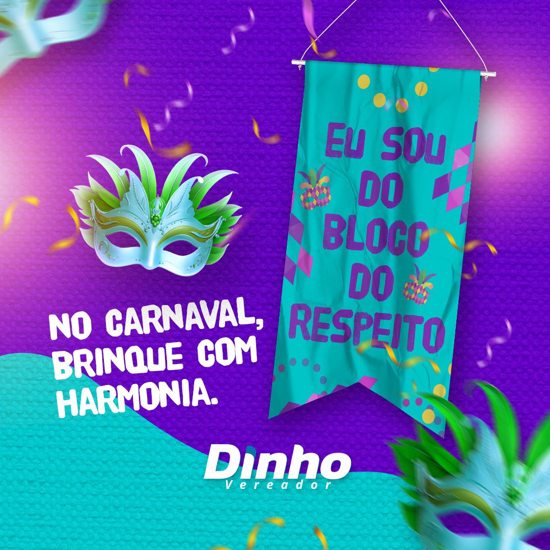 dinhodowsley's tweet photo. O carnaval chegou e eu quero mandar um recado para os foliões.
 
Vamos brincar, pular e dançar em harmonia. Depois do NÃO, tudo vira assédio. 

E na hora de retornar da folia já sabe, né? Direção e álcool não combinam.

No Bloco do Respeito só não se diverte quem não quer! https://t.co/oUUz0PCEcS