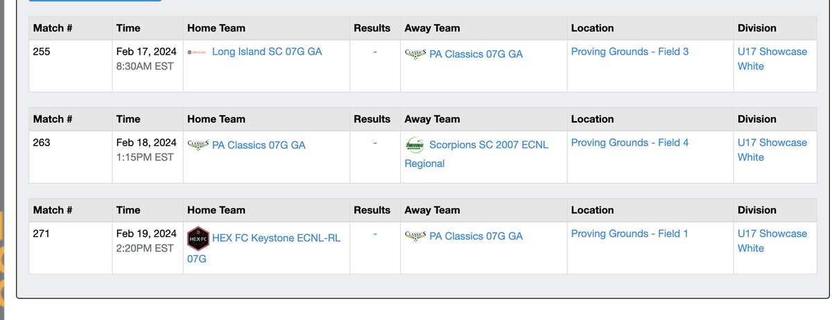 Recovering from a meniscus repair, but happy to report that I am making great progress and will be back in the net soon. While I won't be able to play, I will be at the Penn Fusion Showcase cheering on my PA Classics '07 teammates! Come watch these girls play!  Lots of talent!