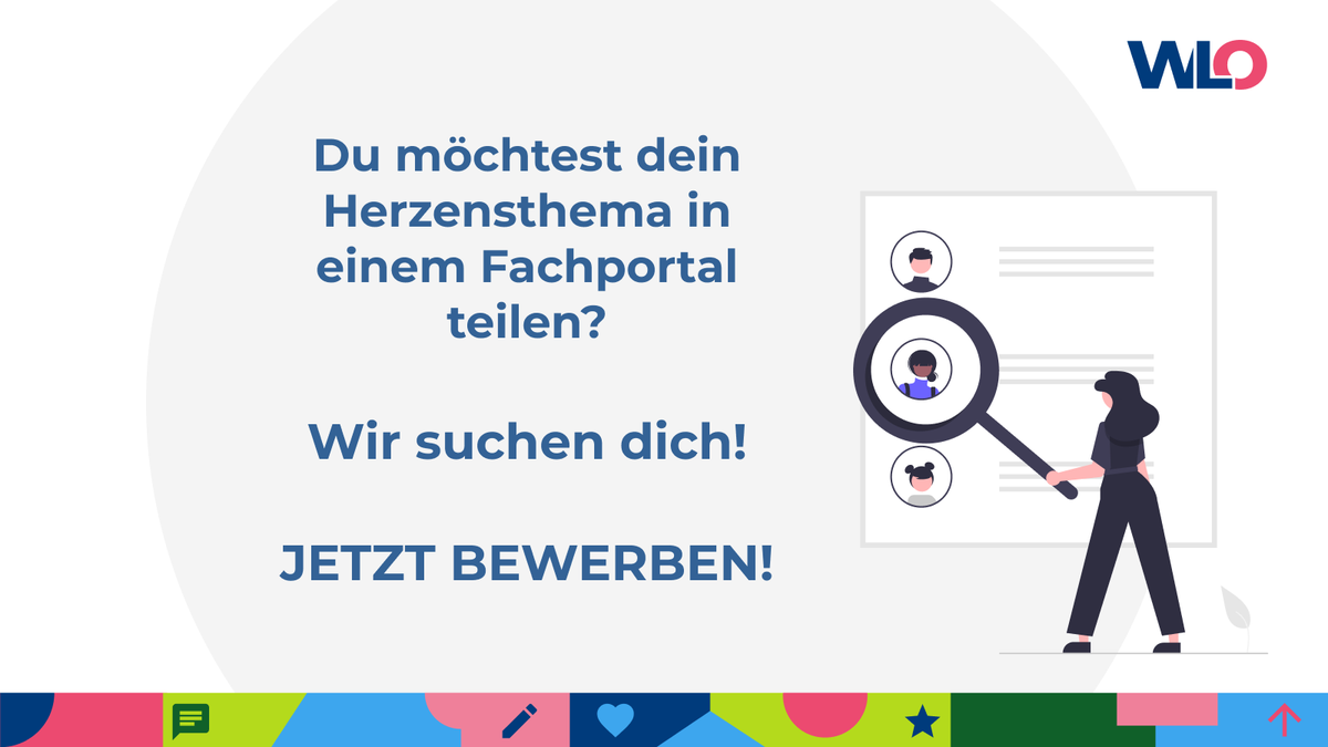wirlernenonline's tweet photo. Zum Release der neuen Redaktionsumgebung suchen wir kreative Köpfe. Baue mit uns innovative Fachportale auf, teste neue Lehr-Lernstrukturen mit modernster Technologie wie KI. 
Dein Herzenssthema im Fokus – bewirb dich hier➡️https://t.co/VCXtFb6dGY
#OERde #Innovation #Fachportale https://t.co/7H33j0Gd3o