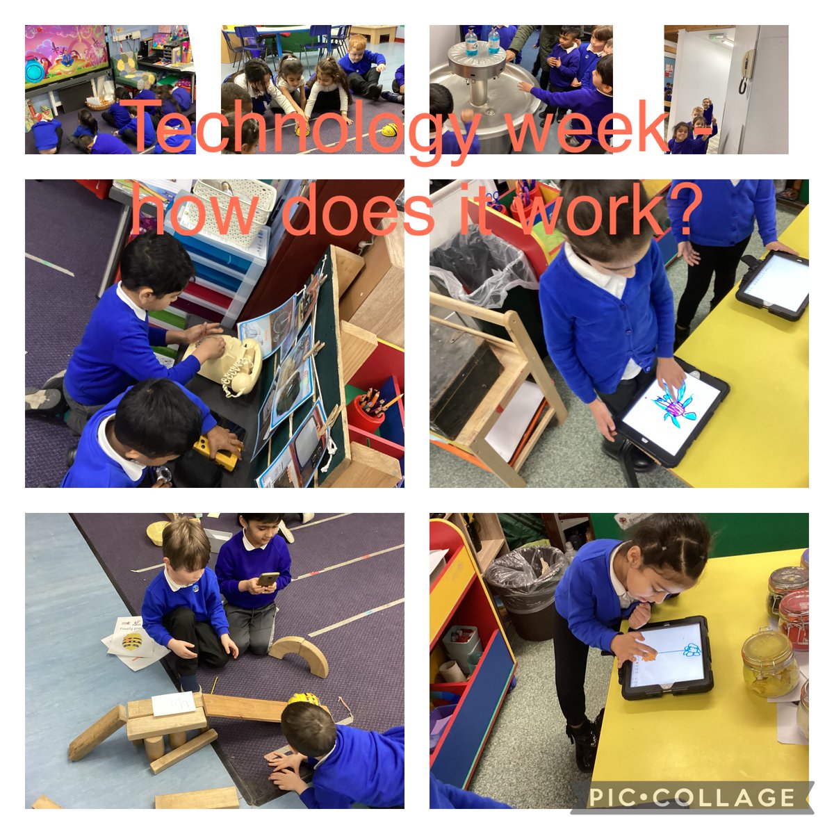 WyvernPrimary's tweet photo. This week has been all about TECHNOLOGY! We've been on a hunt and then used lots of different types of technology to help us. We've even looked at some old and new technology and compared them. #eyfs #understandingtheworld #technology #primarytechnology #beebots #cosmicyoga https://t.co/Bh5xbSMopO