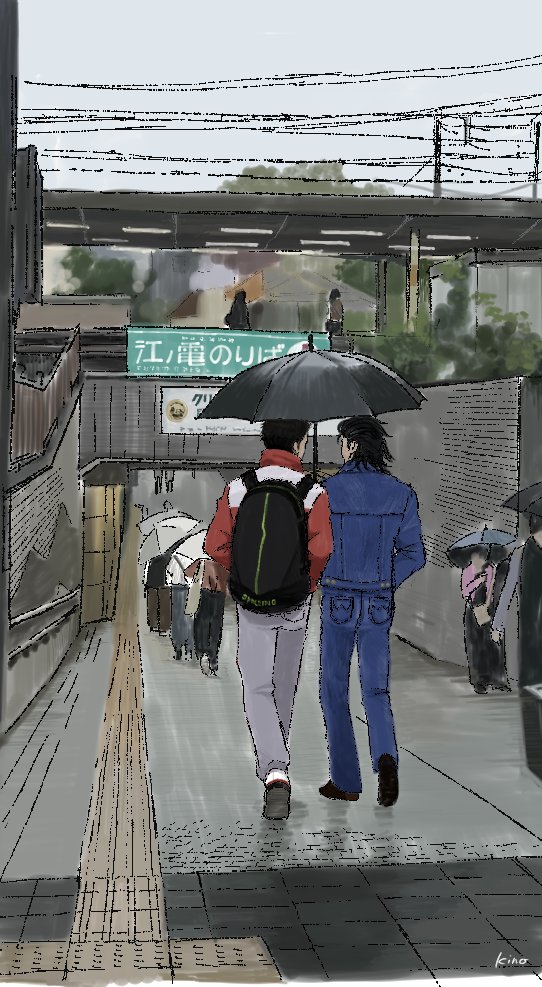 顔を描かずに雰囲気を描いてみたかった三井と鉄男。
三井の大学バスケ部の練習終わりに落ち合ったところ