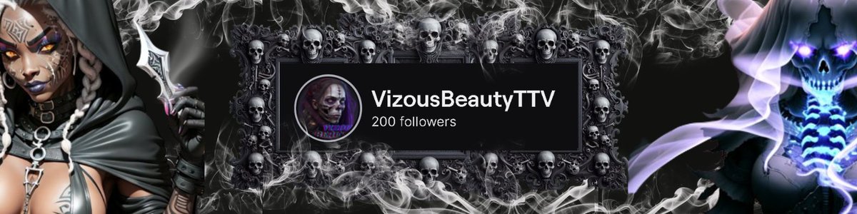 VizousBeautyTTV's tweet photo. As a baby streamer... i am so stinking excited! Hit the 2HUNNY and just getting started! Shout out to the GRIMMYS! O/our scythes stay sharp!! #CultGames #TheScreamerStreamer #ResidentGrimReaper #ScythesSHARP https://t.co/ZnmdNEbQEt