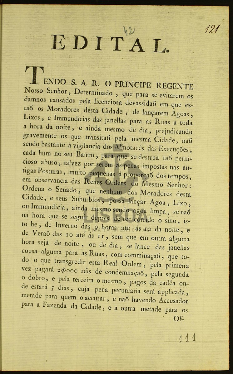ArquivoLisboa's tweet photo. #documentosemarquivo
Edital sobre o horário para a realização de despejos nas ruas, 1803
#arquivomunicipaldelisboa #amemóriadacidade #editais #chancelariaregia https://t.co/tyiiByUp0N