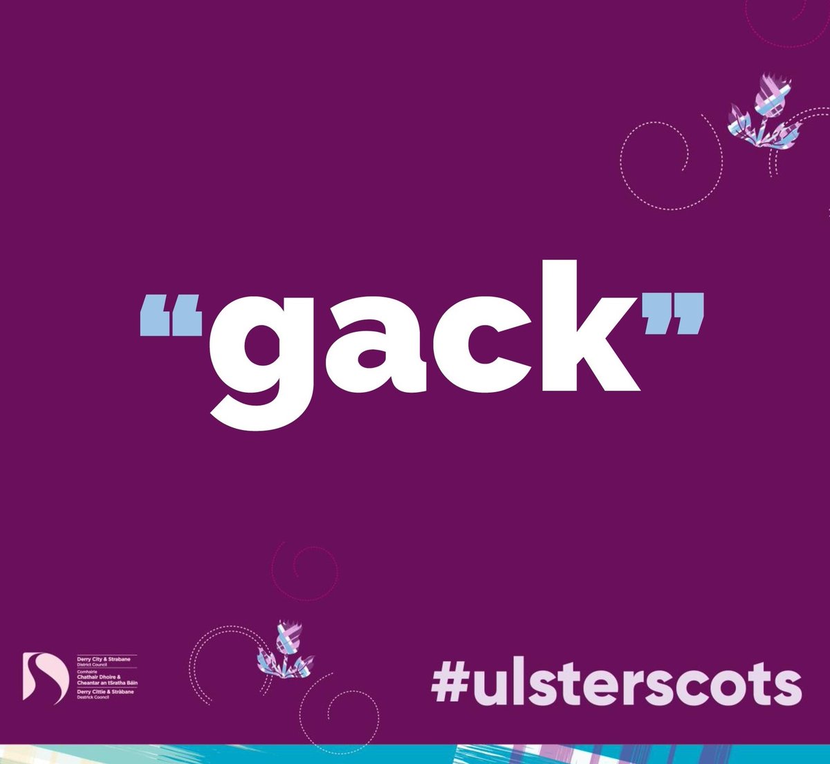 Gack (noun): also 'gawk' meaning an awkward or clumsy person. Gawky (adj): clumsy, unsure of oneself, lacking confidence #UlsterScots