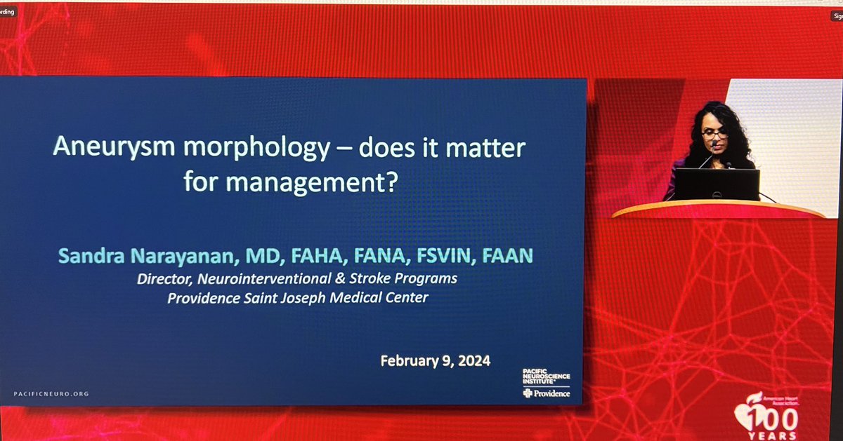 @SandraNarayanan reviewing morphology to predict aneurysm rupture