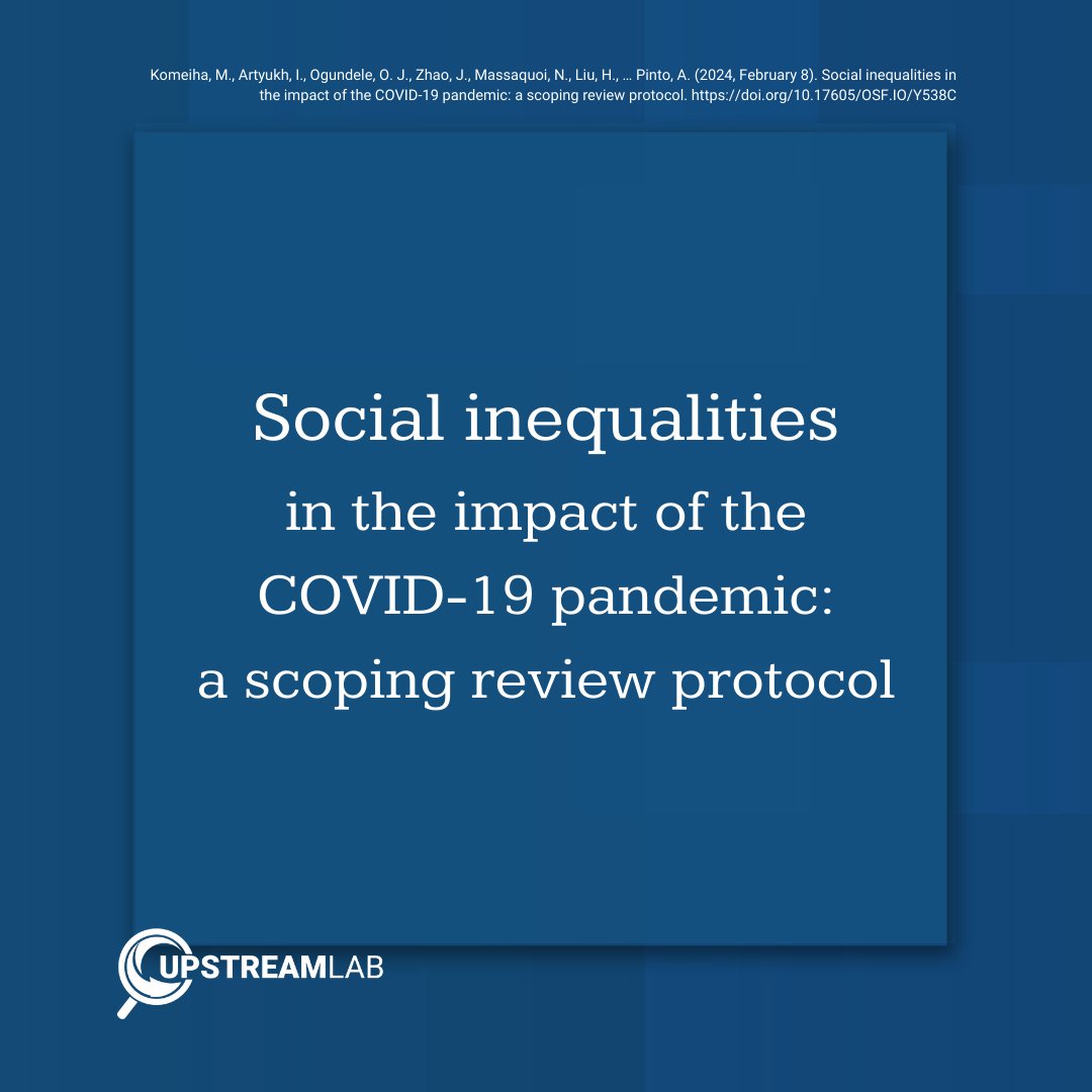 Take a look at this newly published scoping review protocol of studies that discuss the impact of #COVID19 on racialized, low-income, and homeless individuals or those unable to shelter at home due to job requirements. 🔖➡️ osf.io/y538c/