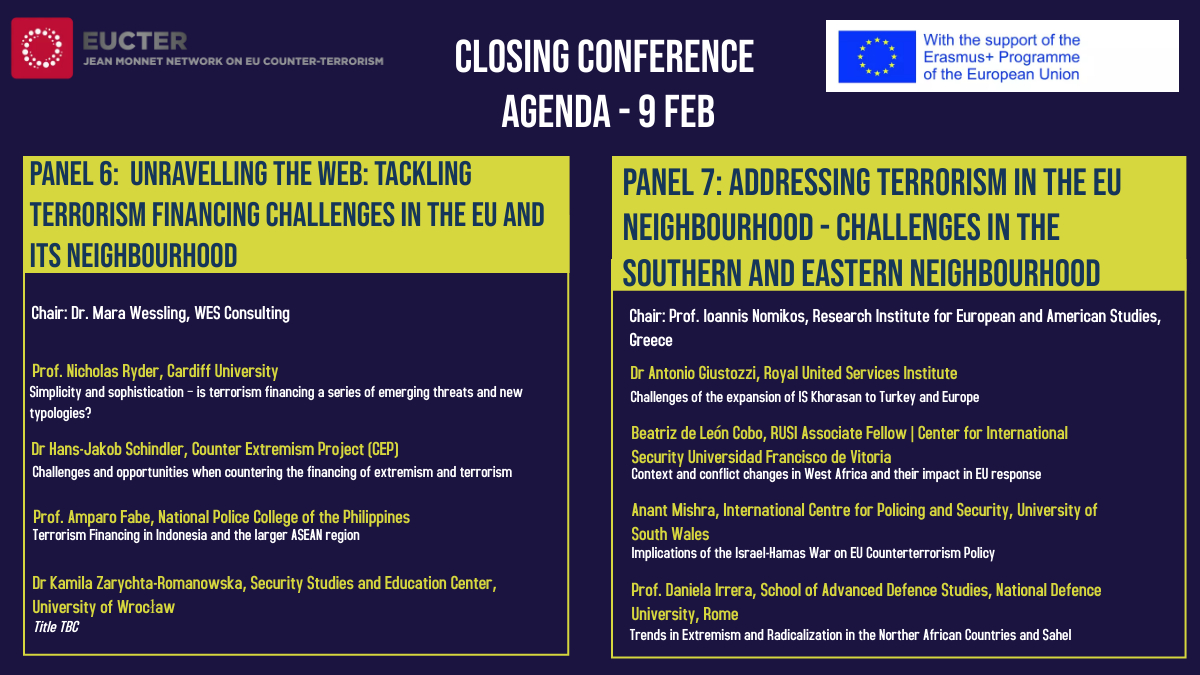 We are about to get to our last and final panel of the day! If you are into Terrorism in the EU Neighbourhood, IS Khorasan expansion to Turkey and Europe, Trends in Extremism and Radicalization in the Norther African Countries and Sahel, this is your panel! @EUErasmusPlus