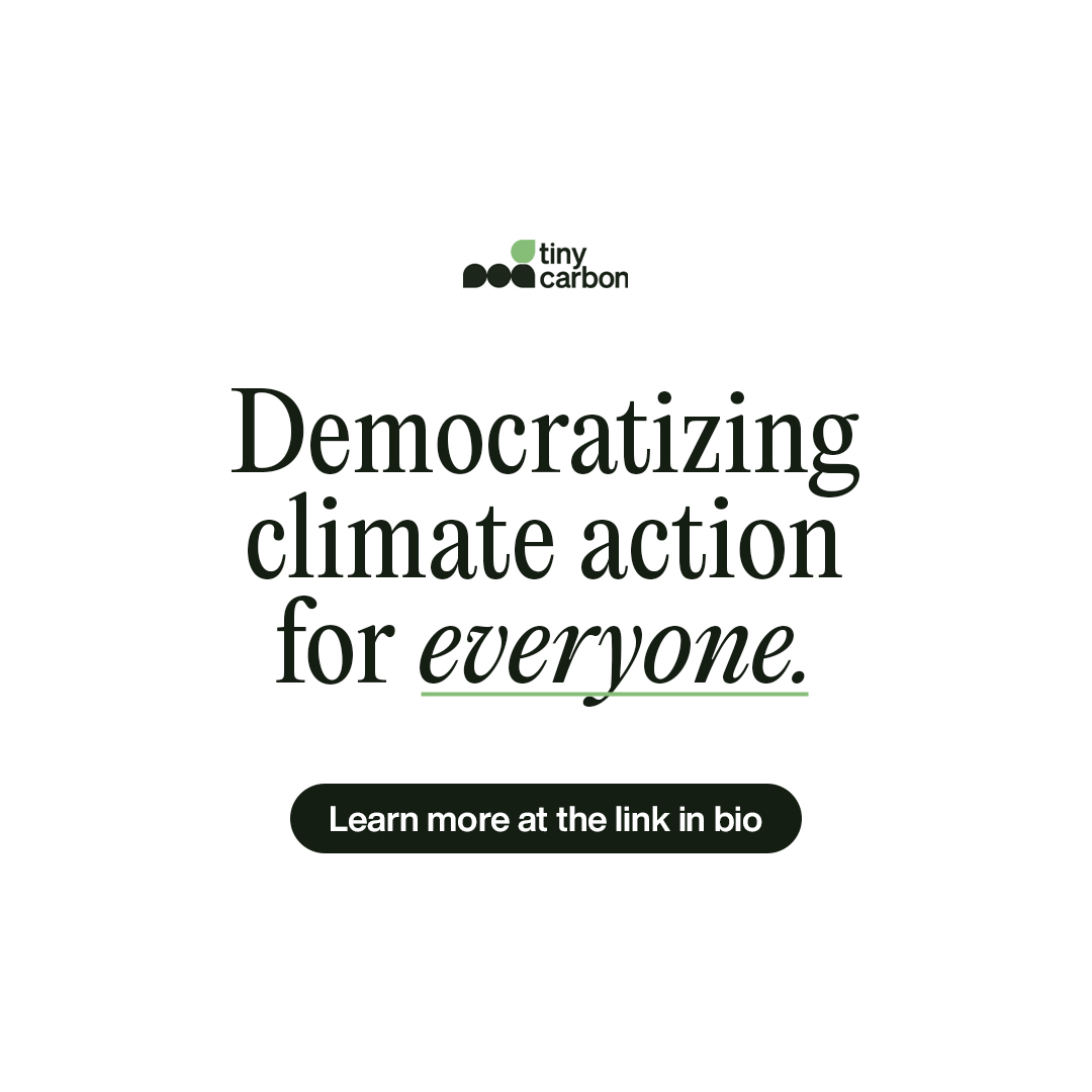 Democratizing climate action is vital to create a resilient, inclusive, and sustainable future. #TinyCarbon⁠