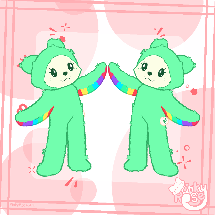 PinkyRoseArt's tweet photo. Nearly done with them all!!! I’m not sure if I’m happy with this green but this is it for now!!
This one is clover the rainbow bear (7/8 in the set)

#comingsoon #smallbusiness #keychain #keychains #sticker #stickers #artist #art #digitalart #clover #rainbowbears #beaniekids https://t.co/zWZVviX8hz