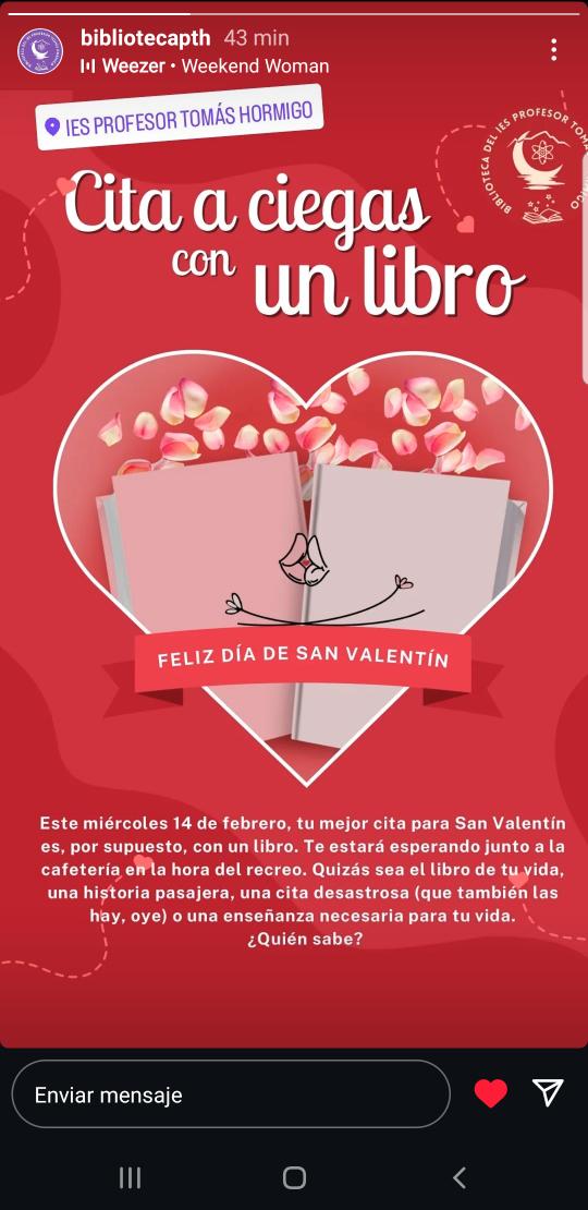 bibliotecapth's tweet photo. Este San Valentín, tu cita a ciegas con un libro. 
#libros #SanValentín #SanValentin @RedBECREA #bibliotecasescolares https://t.co/B98OewegbZ