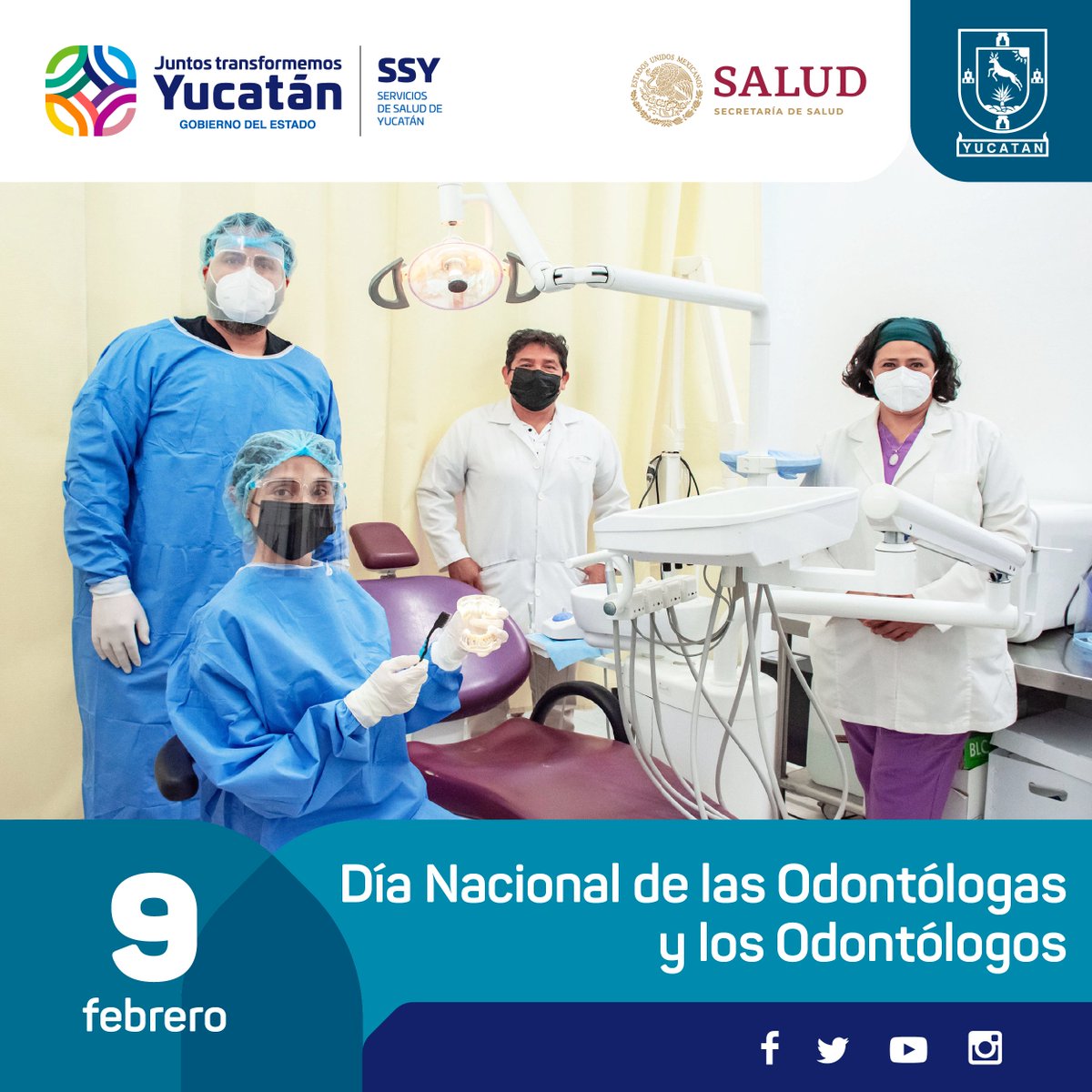 salud_yucatan's tweet photo. Hoy, en el Día Nacional de las y los Profesionales en #Odontología, brindamos nuestro reconocimiento y una gran felicitación a quienes realizan esta gran labor. https://t.co/Ftw1PtWxUh