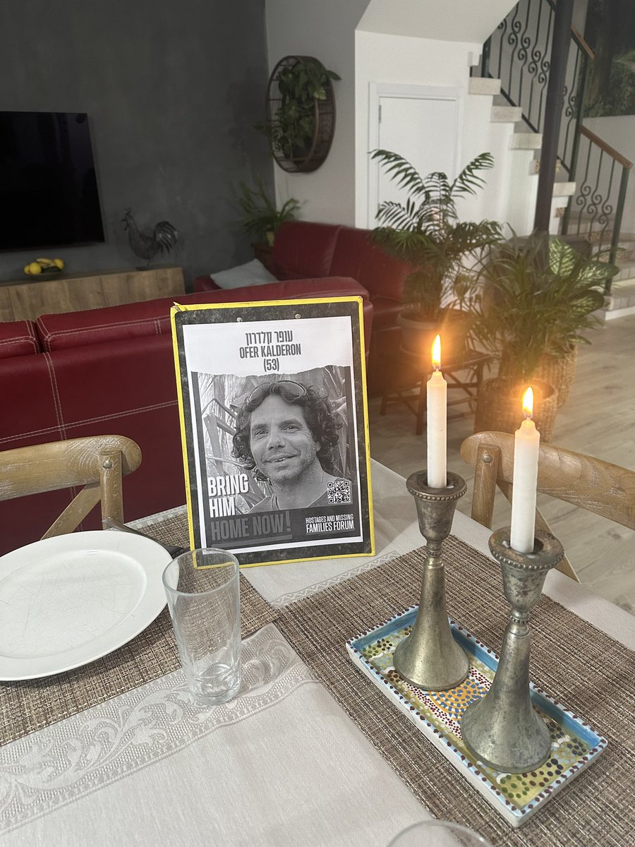 tamaredunet's tweet photo. Today we will be sitting for our Friday dinner with an empty plate for #OferKalderon. Hoping and praying for his quick and safe return with the other hostages. #BringThemAllHome #StandWithIsrael https://t.co/fGmUvH3418