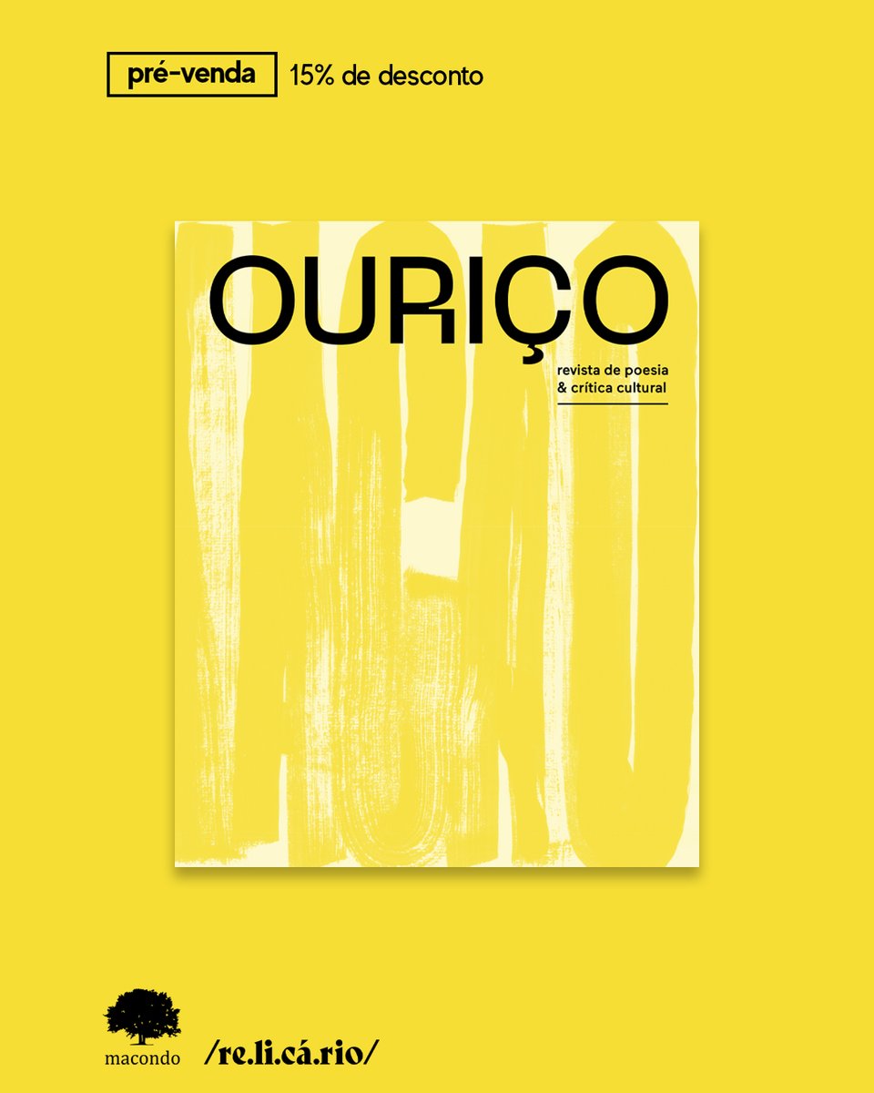 macondoeditora's tweet photo. 💥 PRÉ-VENDA: OURIÇO 3 💥

O volume 3 da Revista Ouriço já está disponível em pré-venda nos sites das editoras Macondo e Relicário.

Durante o período da pré-venda, de 07/02 a 08/03, os exemplares podem ser adquiridos com 15% de desconto! 💯

https://t.co/WSYNdkusOO https://t.co/c9fOdVNQc9