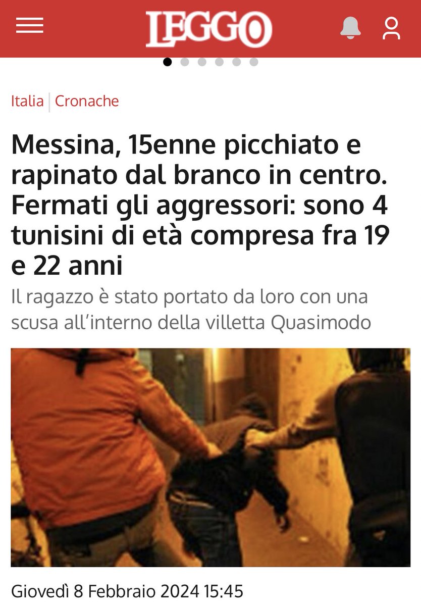 #Messina Un ragazzino di 15 anni è stato brutalmente picchiato e rapinato da 4 immigrati tunisini. ESPULSIONI DI MASSA, ORA!