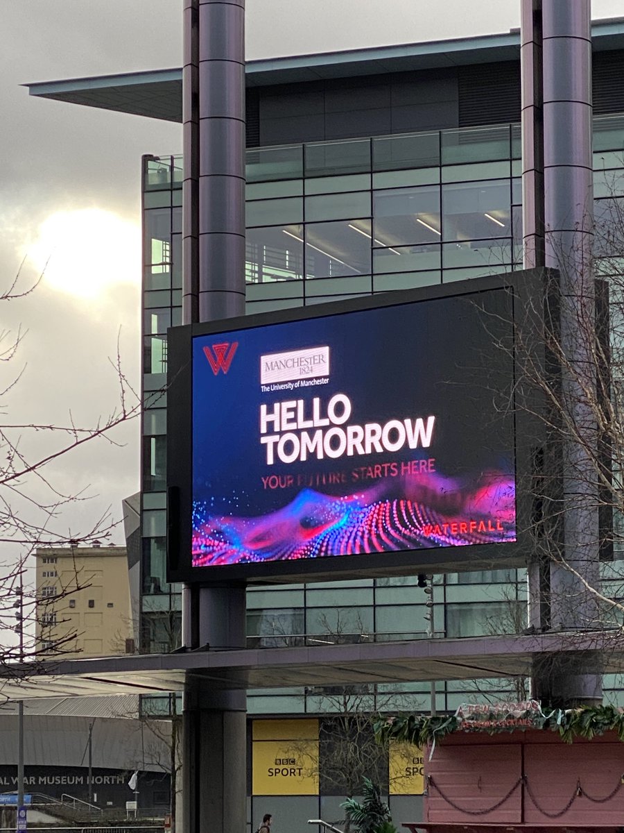 Jimtudor07's tweet image. I still get a buzz every time our @WeAreWaterfall work flashes up on the massive @MediaCityUK screen. It makes me very happy!