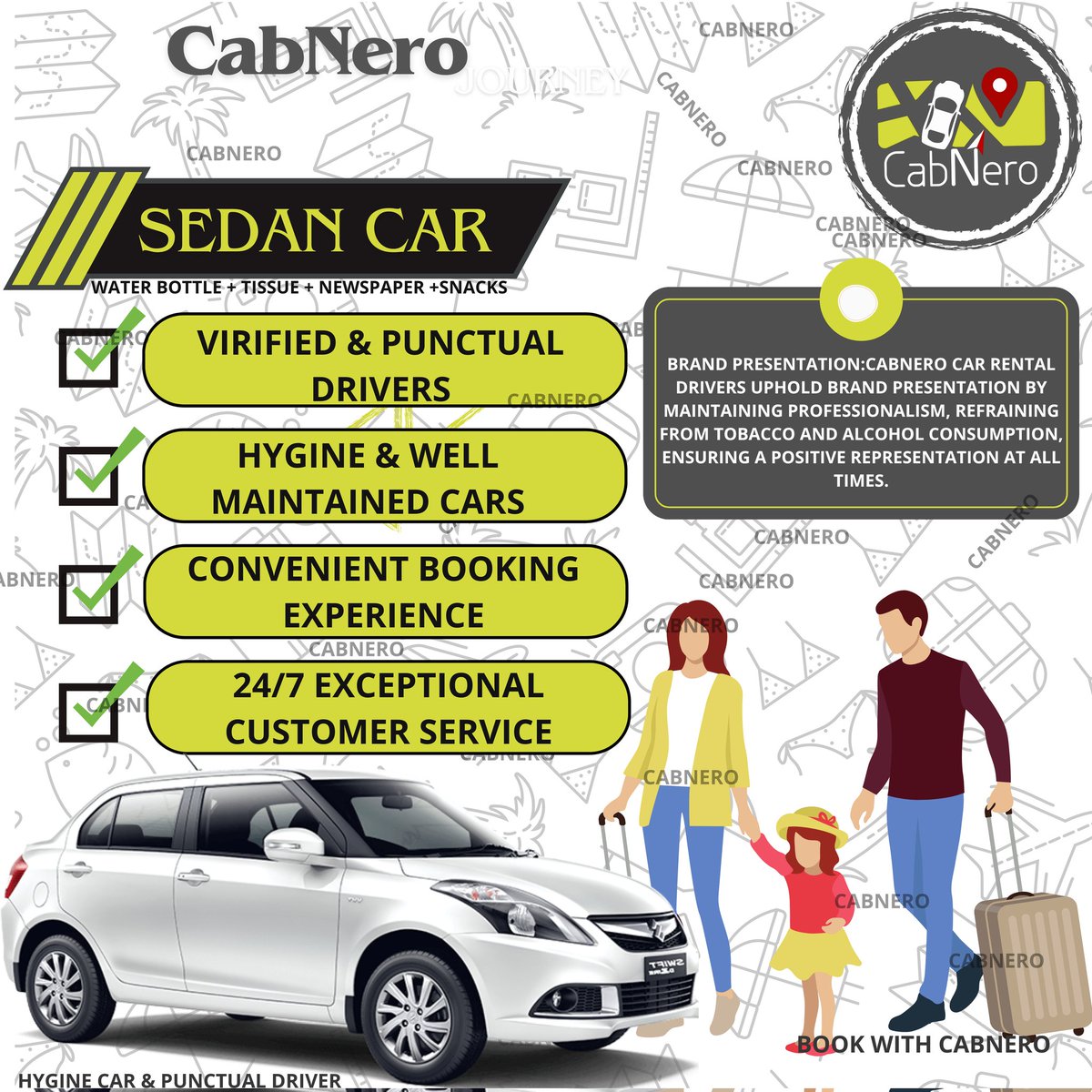 Book Sedan Cab With CabNero ,Offers cleaned & Hygiene  cab with punctual driver for safe & relaxing  travel experience.
#cabnero #cabnerocarrental #punecarrental #mumbaicarrental #carsonrent #hyginecars_cabnero #thebestcarrental #bookcaronrent #maharashtratour