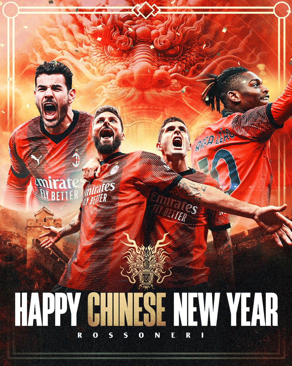 Wishing you and your families rising wealth, health and prosperity in the Year of the Dragon! 🐉 🧧

#SempreMilan