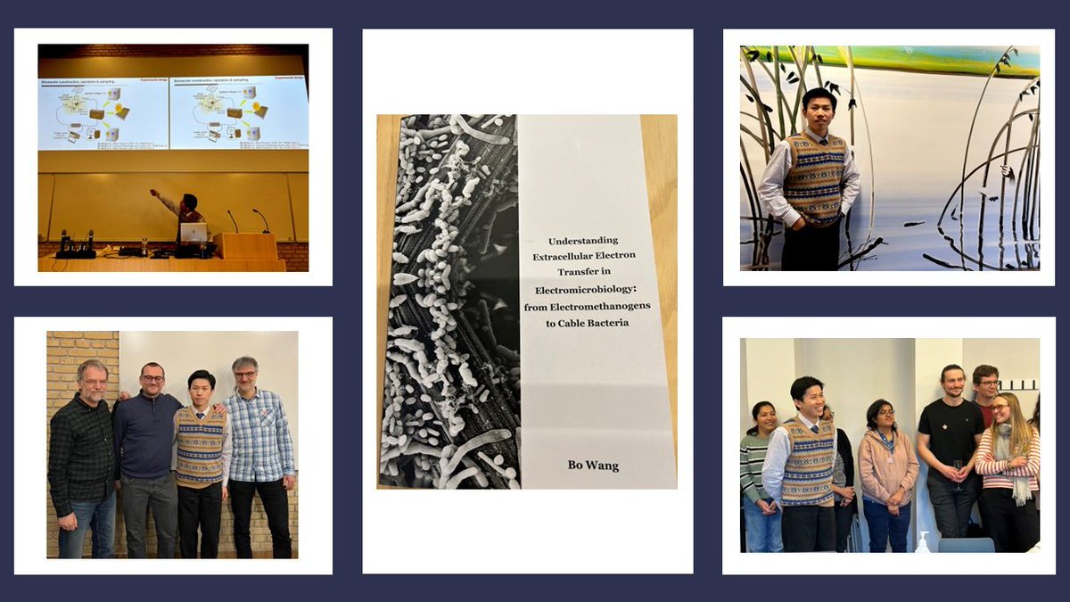 Big congrats 💐🍾 to @Bo__Wang for succesfully defending his PhD today. We are so proud of you for already impressive contributions in the field of #electromicrobiology #electrometanogens #cablebacteria. We look forward for much collaborative #research work in the future 🧑‍🔬👩‍🔬🔬🦠