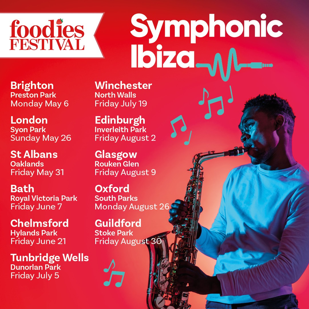 🎶 Very excited to announce that we'll be touring with @foodiesfestival this summer with eleven dates across the UK! 💃 Tickets are on sale now foodiesfestival.com #foodiesfestival #symphonicibiza