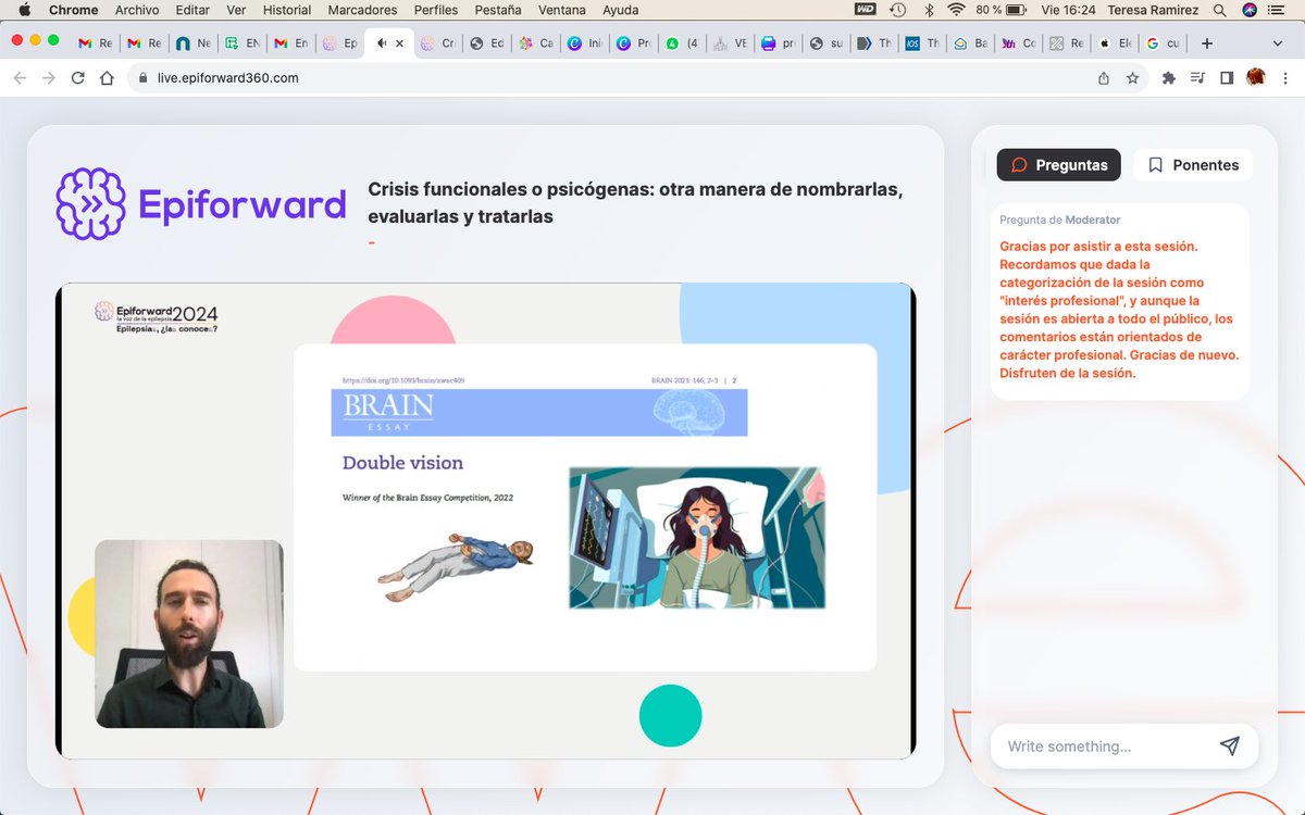 Teresa Ramirez (@terramgar) on Twitter photo Crisis funcionales o psicógenas: otra manera de nombrarlas, evaluarlas y tratarlas, en #Epiforward <a href="/fedeepilepsia/">Fedeepilepsia</a> escuchando y aprendiendo con <a href="/AledoNeuro/">Ángel Aledo-Serrano</a> Crisis funcionales o psicógenas: otra manera de nombrarlas, evaluarlas y tratarlas, en #Epiforward <a href="/fedeepilepsia/">Fedeepilepsia</a> escuchando y aprendiendo con <a href="/AledoNeuro/">Ángel Aledo-Serrano</a>