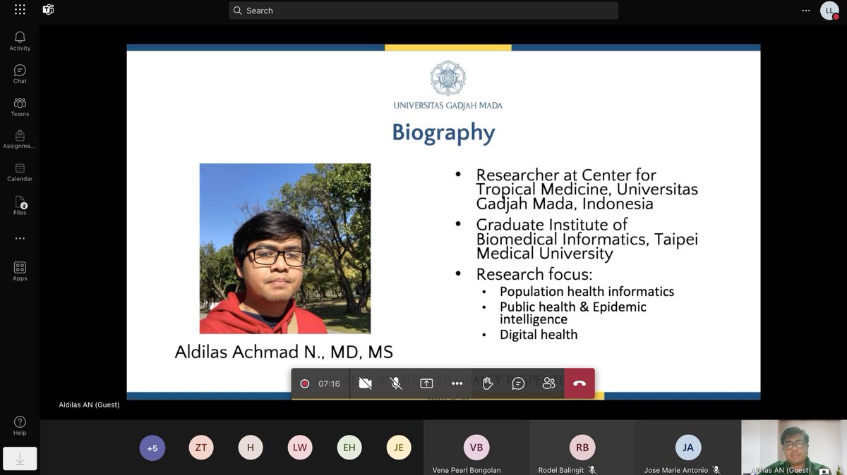 We are live! Dr. <a href="/aldilasachmad/">Aldilas A.N.</a> is leading the session sharing Covid-19 Disease modelling experience in #Indonesia 
Dr. Pearl Bongolan is moderating the session. <a href="/dzevela/">Jude  Kong</a> <a href="/IDRC_CRDI/">IDRC | CRDI</a> <a href="/YorkUScience/">YorkU - Science</a> <a href="/theACADIC/">Africa-Canada AI & Data Innovation Consortium</a> <a href="/info_TGHN/">The Global Health Network</a> <a href="/Ai4declicSn/">AI4DECLIC-SN</a> <a href="/AI4EWARS/">AI4EWARS Project</a> <a href="/AI4TB/">AI4TB</a>