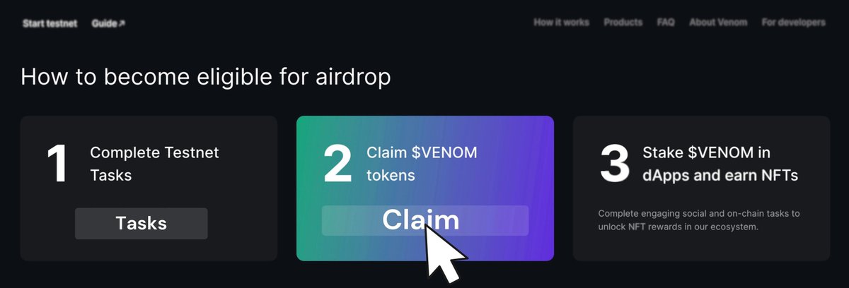 $1 BILLION Testnet. $VENOM Tasks live now  🚨

Spend 6 minutes NOW ➜ Get $11,000 SOON❗️

Here's your LAST CHANCE to get $VENOM AIRDROP for FREE🧵👇