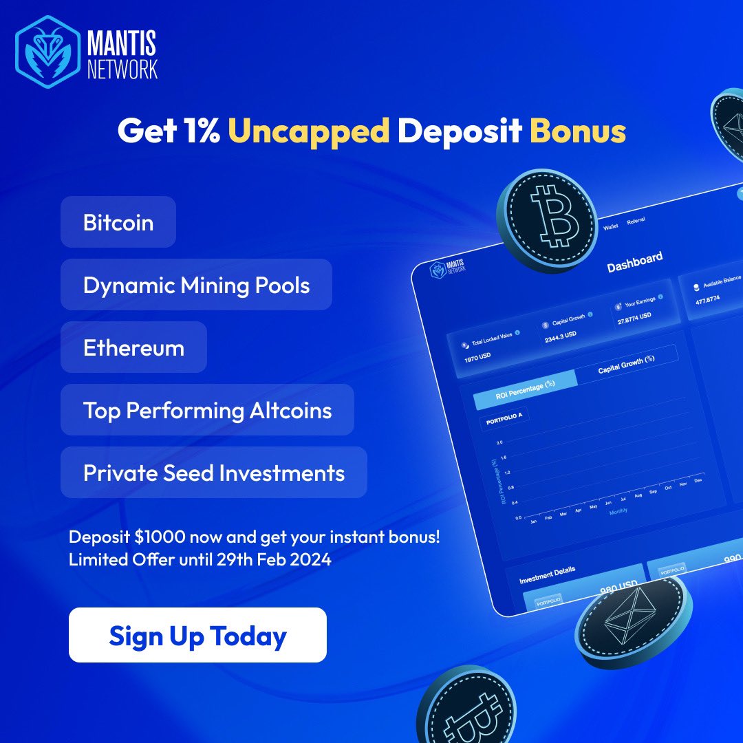 Don’t be late 😉

Take advantage from our limited time offer and get 1% on your initial deposit 💸

#bullrun #btc #eth #investing #crypto #cryptocurrencies #mantisstrategies