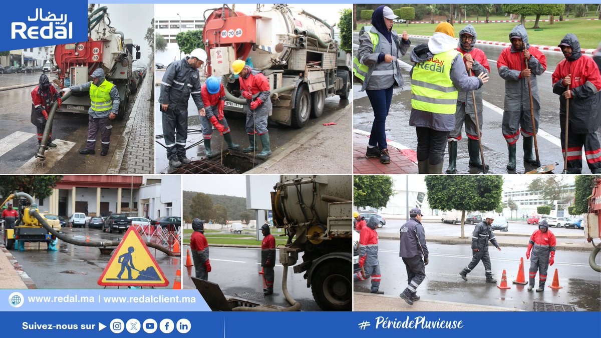 Avec la venue🌧️tant attendue, nos F&amp;H sont mobilisés depuis hier pour garantir le👍fonctionnement de notre réseau🕳️,avec un déploiement➕de nos moyens et un dispositif de surveillance continu pour prévenir les risques d'inondations &amp; garantir la continuité des #ServicesEssentiels